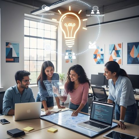 VM Compute team collaborating on custom ERP software solutions, server infrastructure and technology consulting